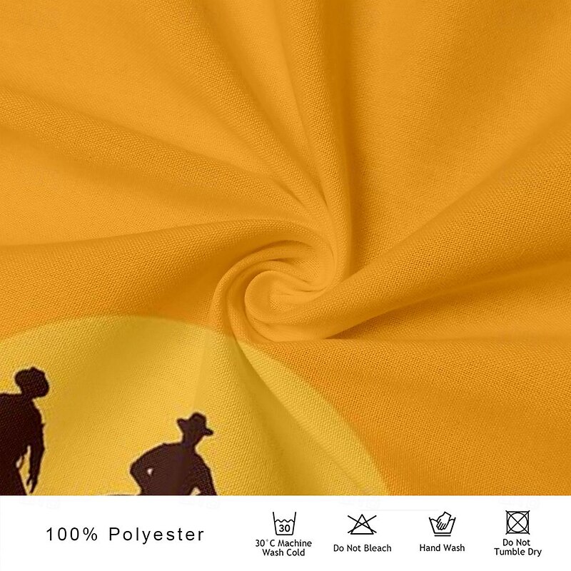 Men's Horse Shirt Western Shirt Cowboy Shirt Short Sleeve Western Style Tribal Outdoor Summer Spring Shirt Collar Yellow3