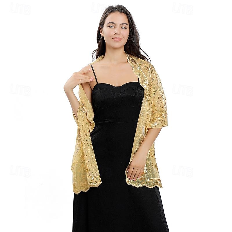 Exquisite Sequin Embroidered ShawlBStar And Moon Shawl  Wedding Dress  Stage Party Evening Party Shawl For Women2