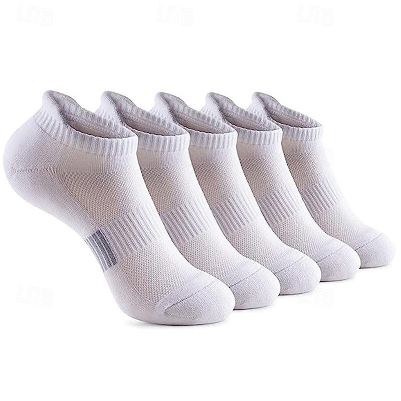 Men's 5 Pack Multi Packs Socks Ankle Socks Low Cut Socks Running Socks Casual Socks Black White Color Plain Sports & Outdoor Daily Vacation Basic Medium Spring Fall Fashion Casual4