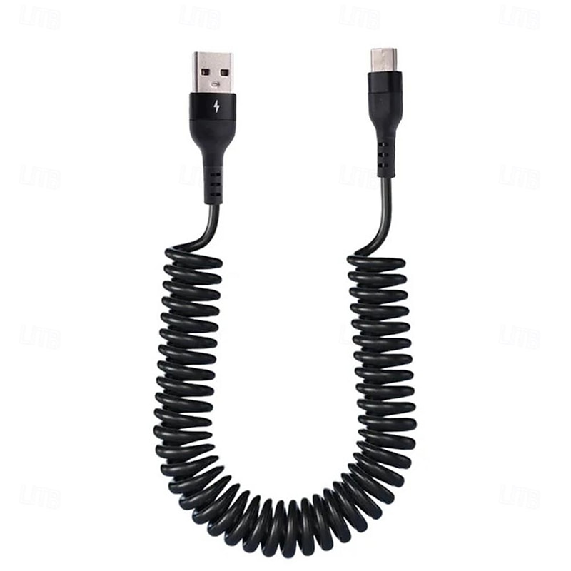 5A Type C Data Cable Spring Telescopic Fast Charging Cord Car USB C Charge Cord for Android Phone Accessories for Xiaomi Samsung2