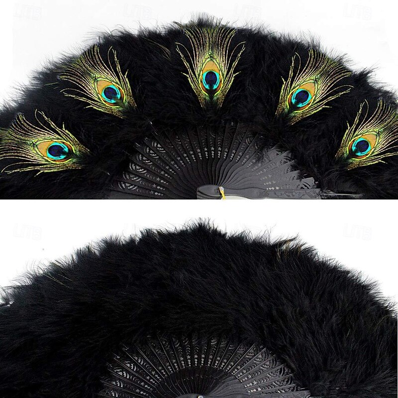 Retro Vintage Roaring 20s 1920s Feather Fan The Great Gatsby Flapper Girl Wedding Guest Feather Fancy Dress Women's Halloween Carnival Masquerade Party / Evening Wedding Reception Bachelorette Party3