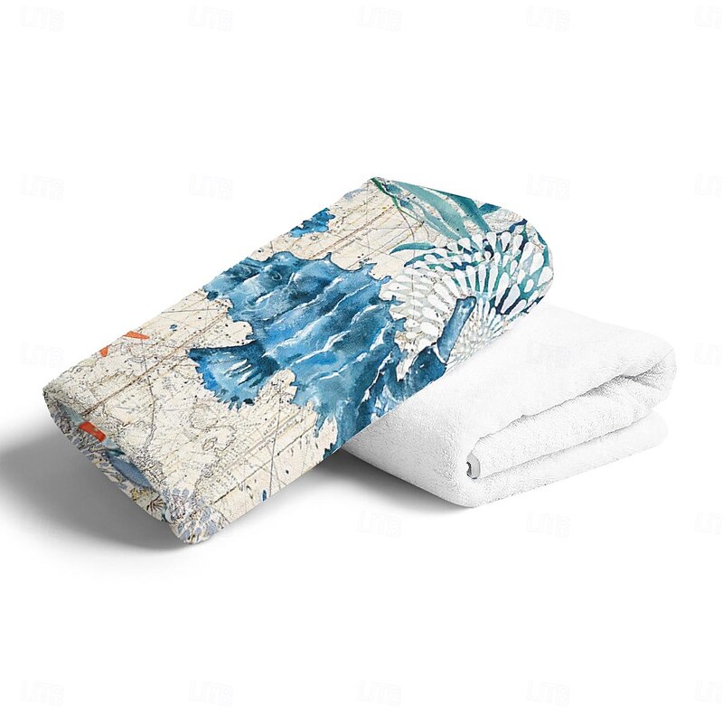 Beach Towel Quick-Drying Vintage Seahorse Sea Turtle Soft Microfiber Sand Pool Bath Outdoor Travel Towel Camping Swimming Yoga Sports Girls Women Men Adults4