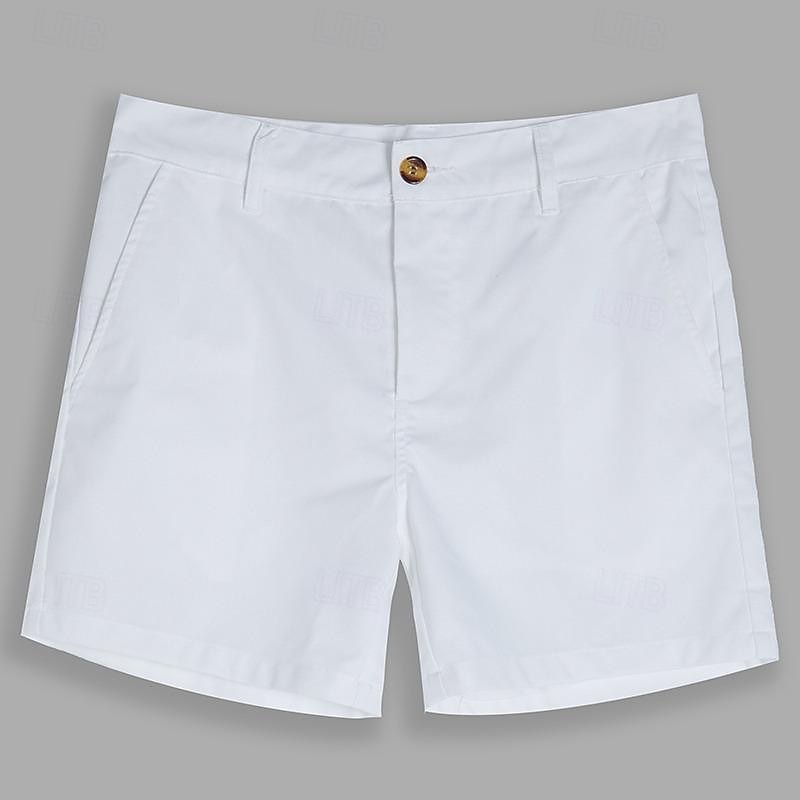 Men's Shorts Linen Shorts Summer Shorts Beach Shorts Straight Leg Plain Soft Breathable Short Casual Daily Holiday Fashion Streetwear Black White Inelastic2