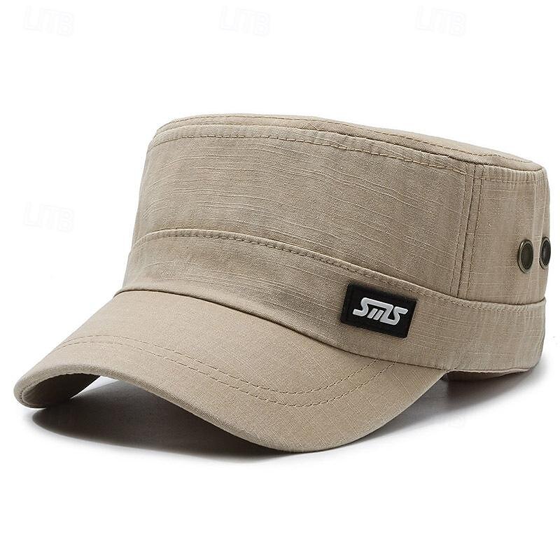 Men's Unisex Flat Cap Baseball Cap Military Cap Cadet Hat Black Army Green Polyester Vintage Fashion Casual Street Daily Plain Adjustable Breathable3