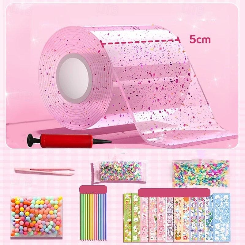 Nano Adhesive Squeezing Blowing Bubble Decompression Sticky Rice Adhesive Double-Sided Adhesive DIY Nano Tape Set4