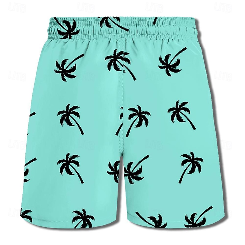 Men's Tree Coconut Tree Swim Shorts Board Shorts Swimming Trunks Mid Waist Fashion Streetwear Designer Casual Daily Holiday Pocket Elastic Waist 3D Print Designer Clothing Apparel2