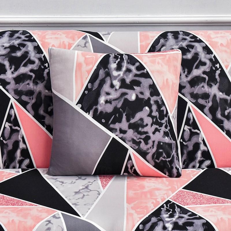 Sofa Cover Elastic Sofa Slipcover Geometric Floral Series Printed Pattern Furniture Protector L-Shaped for Bedroom Office Living Room Home Decor 7
