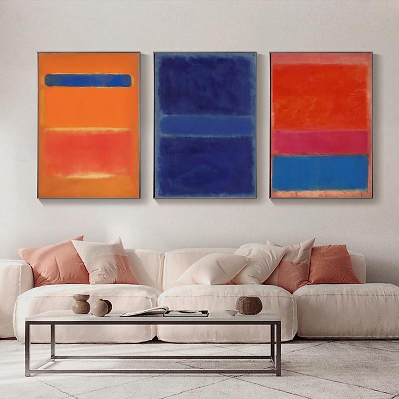 Morden Wall Decor Mark Rothko Hand painted Rothko Canvas Abstract Art Interior Design Minimalism art Painting Home Decor Stretched Frame Ready to Hang2