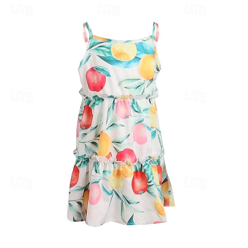 Mommy And Me Summer Dresses Cute Fruit Print Beach Dress Mom Mommy and Me Fashion Dress Family Matching Outfits4