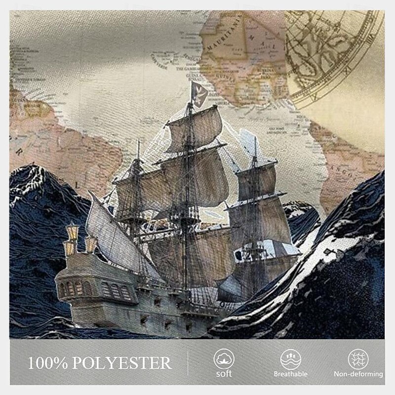 Men's Nautical Compass Sailboat Shorts Summer Shorts Casual Shorts Mid Waist Streetwear Hawaiian Retro Vintage Casual Daily Holiday Drawstring Pocket Elastic Waist Designer Clothing Apparel2