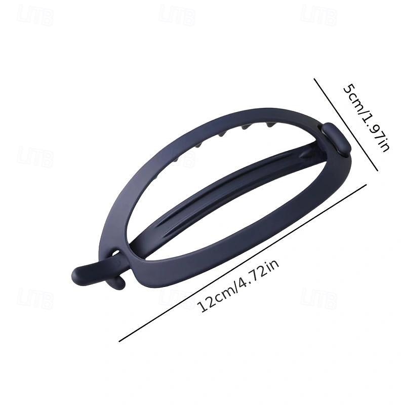 Chic Matte Monochrome Hollow Out Hairpin - Stylish Banana Clip for Secure Back Head Hair Styling - Frosty Finish Womens Hair Accessory4