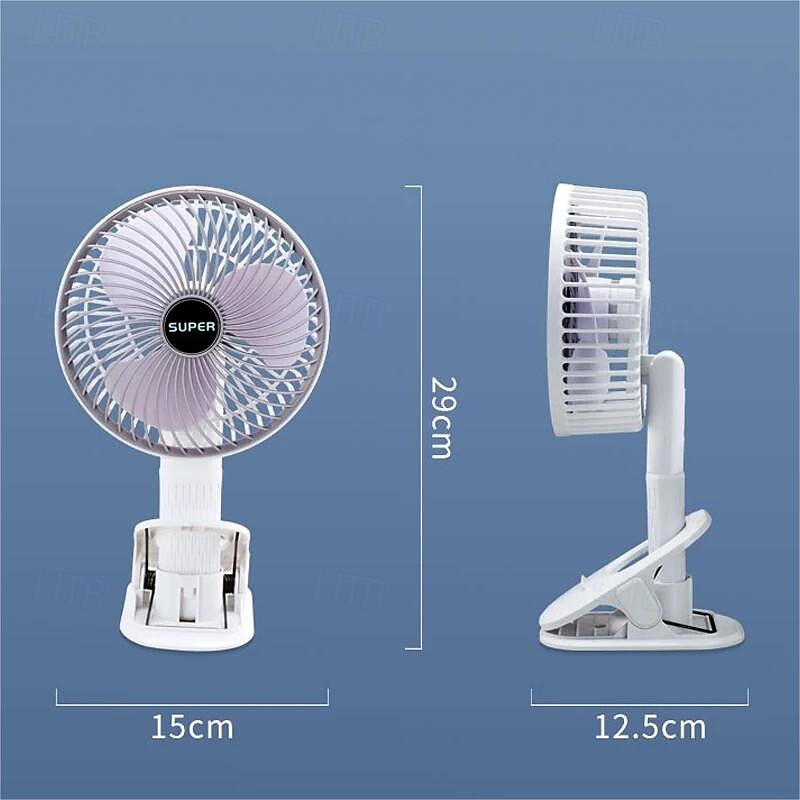 Portable fan USB Rechargeable 3-gears Wireless Electric fan hand fan Clip Circulator Cooling Fan for camping Desktop Office Handheld Fan with Detachable Base Small Portable Clip-on Fan2