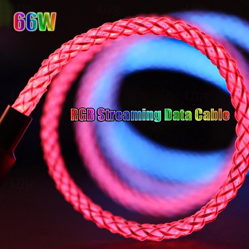 Multi Charging Cable 66W 3.9ft USB A to USB C USB C to USB C 2.1 A Charging Cable Fast Charging High Data Transfer Nylon Braided 3 in 1 Soft Touch For iPad Samsung Xiaomi Phone Accessory3