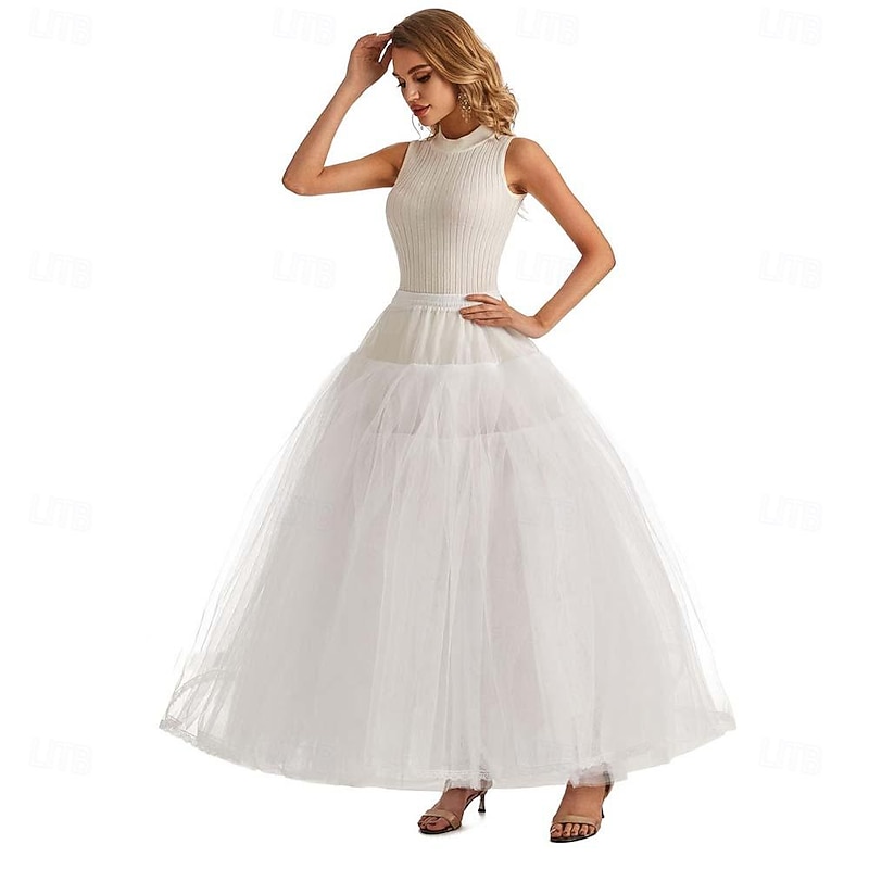 Petticoat Elegant Classic Lolita Rococo Ankle Length Petticoat Hoop Skirt Under Skirt Crinoline Bride Bridal 4 Layers Ball Gown A-Line Fancy Dress Women's Wedding Party Wedding Guest Adults' Petticoat4