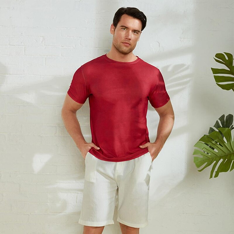 Mens Dad Graphic T-Shirt: 'Better Man My Son, Angel My Daughter' Family Quote, Short Sleeve Red4