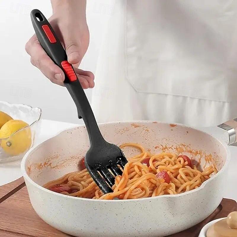 Silicone Flexible Forks Multifunctional Silicone Cooking Fork Heat-Resistant Cooking Tools Silicone Flexible Fork Noodle Fork2