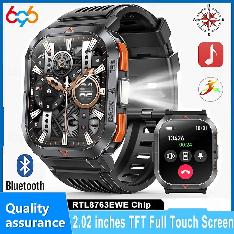 696 S50 Smart Watch 2.02 inch Smartwatch Fitness Running Watch Bluetooth ECG+PPG Pedometer Call Reminder Compatible with Android iOS Women Men Hands-Free Calls Message Reminder IP 67 43mm Watch Case2