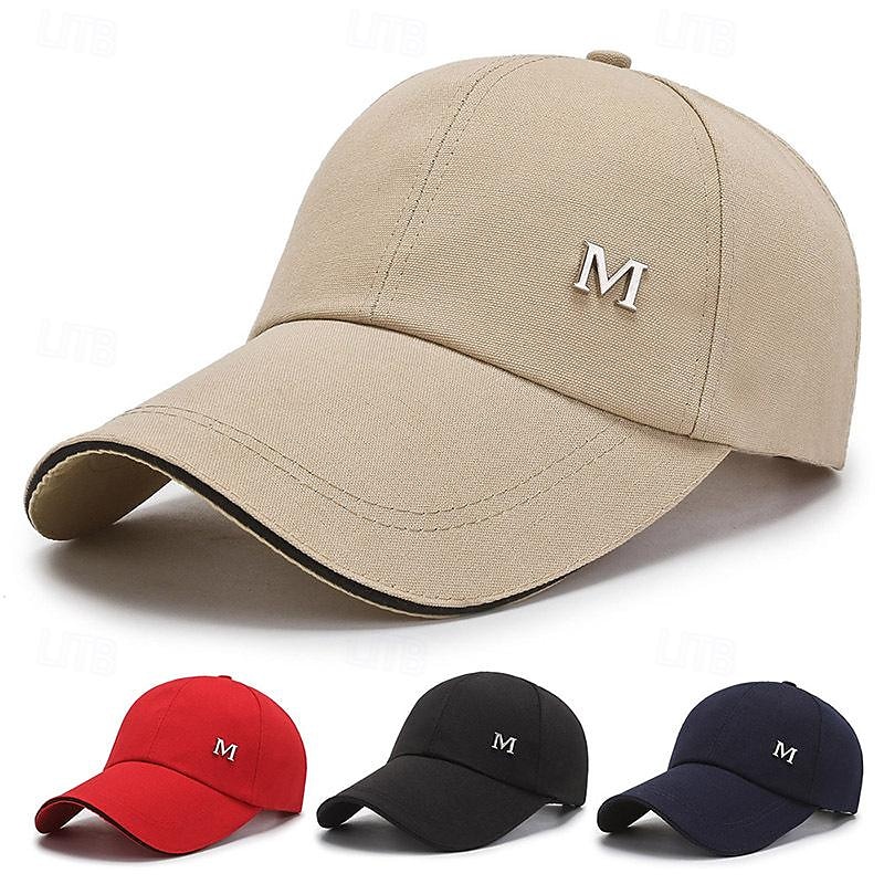 Men's Baseball Cap Sun Hat Trucker Hat Black Red Polyester Fashion Casual Street Daily Letter Adjustable Sunscreen Breathable