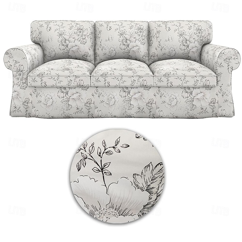 100% Cotton Sofa Cover Floral Quilted Slipcovers  UPPcover LITB PRIME cover4
