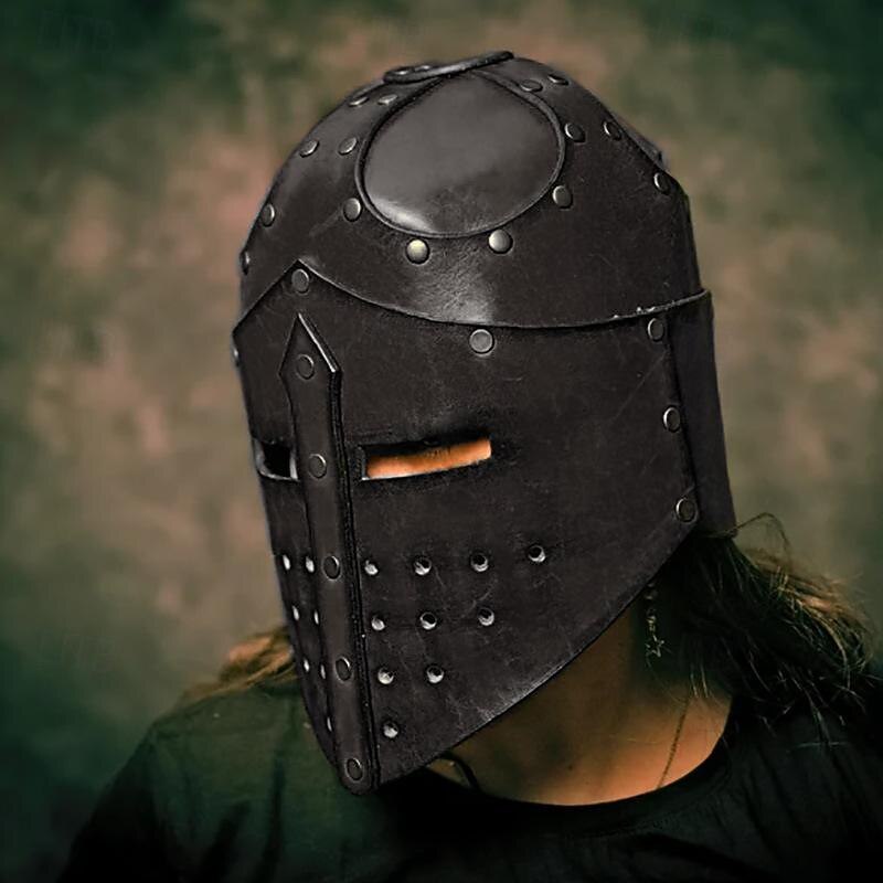 Retro Vintage Medieval Renaissance Armor Mask Helmet Knight Ritter Viking Crusader Knights Fancy Dress Men's Viking Halloween Carnival Masquerade LARP Ren Faire Adults Mask Helmet4