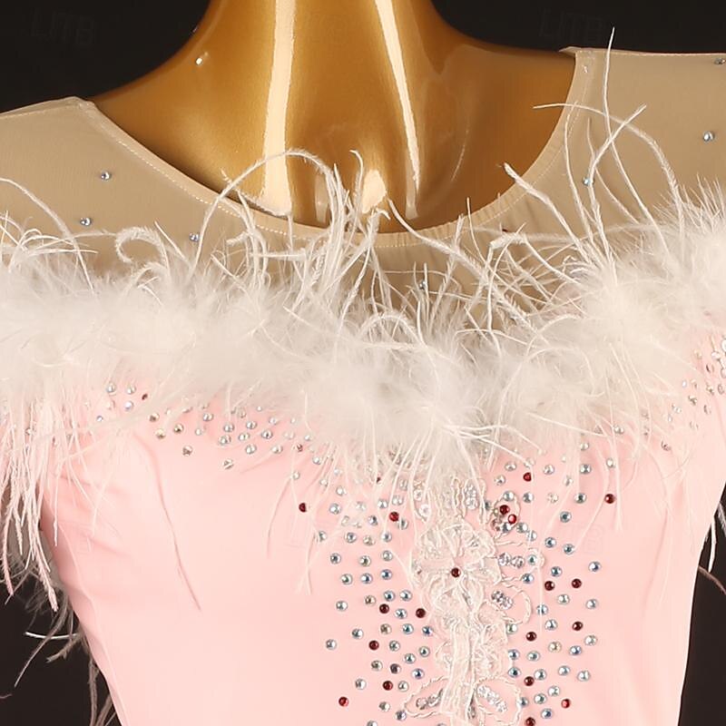 Ballroom Dance Dress Crystals / Rhinestones Women's Performance Daily Wear Long Sleeve Spandex3