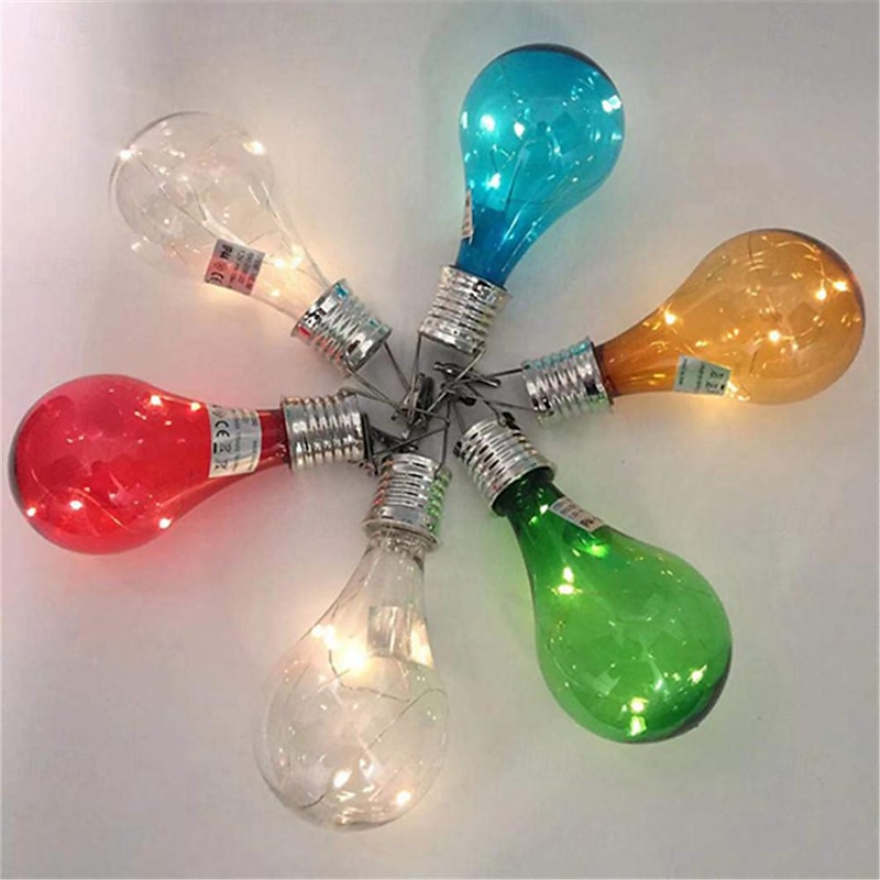 Portable Solar Light Bulbs Outdoor Waterproof Garden Camping Hanging LED Light Lamp Bulb Globe Hanging Lights for Home Yard Christmas Party Holiday Decorations3