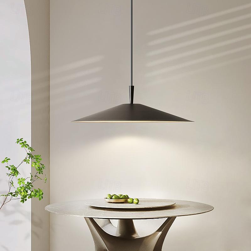 Modern Black Pendant Light LED Light Hanging Lamp Fixtures Dome Metal Lampshade Warm White Light Color 48cm 110-240V2