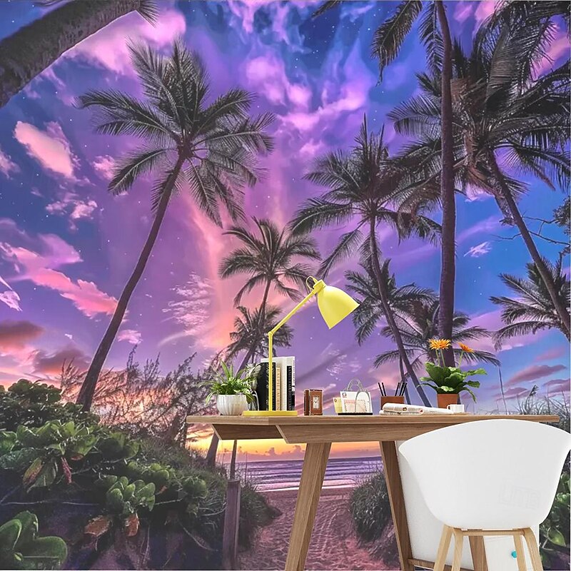 Cool Wallpapers Wall Mural Tropical Palm Trees Wallpaper Wall Sticker Covering Print Adhesive Required Canvas Home Décor3