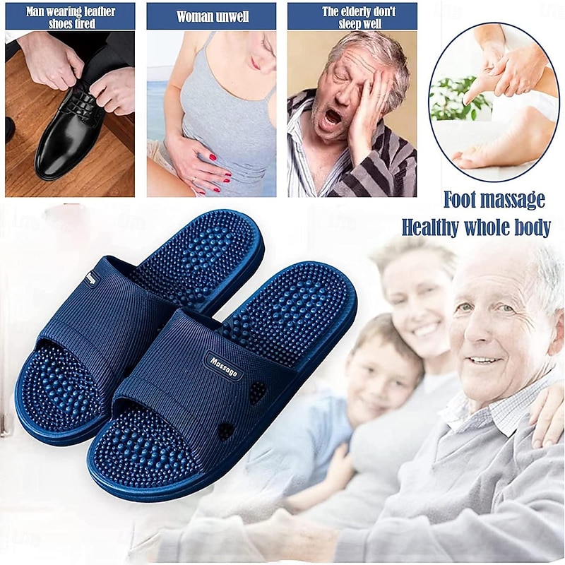 Slippers for Women Men Foot Massage Plantar Fasciitis Sliders House Ladies Sandals Shower Shoes Non-Slip Quick Drying Pool Slides Massage Slippers Shoes Sandals for Men Women
