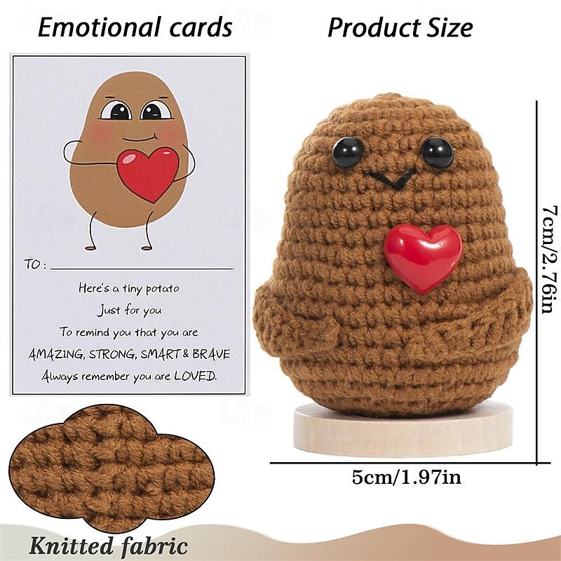 Pocket Hug Positive Potato Gifts for Boyfriend Funny Gift for Girlfriend Motivational Gifts Small Lucky Charm Best Friend Small Hug Pocket Hug Potato Lucky Charm2