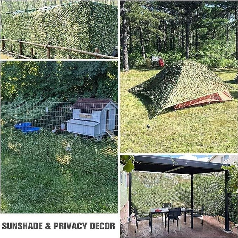 Camouflage Net Sunshade Net 150D Oxford Fabric Camo Net for Outdoor - Lightweight, Durable, Perfect Sunshade, Home Decoration, Easy Setup, Ideal for Paintball, Bird Watching, Camping2