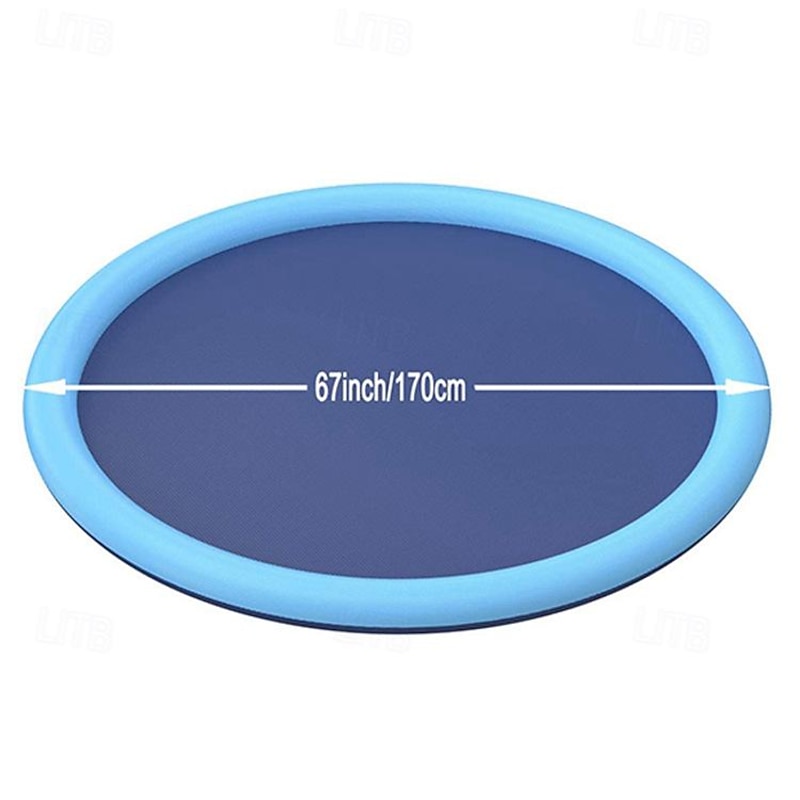 Splash Pad, 67in Anti-Slip Splash Pad for Kids Dogs Thickened Dog Pool Splash Sprinkler Pad Durable Summer Outdoor Water Toys for Baby Toddler Boys Girls Pet3