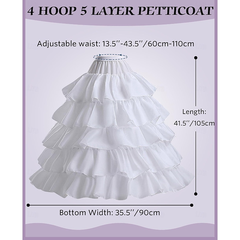 Petticoat Hoop Skirt Under Skirt Crinoline Slips for Ball Gown Princess Bride Bridal Rococo Victorian Renaissance Women's Performance Wedding Party Petticoat2