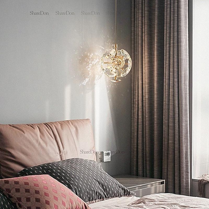 Ceiling Pendant Light Wall light Crystra LED Glass Pendant Lighting Modern Ceiling Lights Fitting ​Glass Globe Hanging Lights Chandelier Decoration for Living Room Dining Room Kitchen Island Foyer4