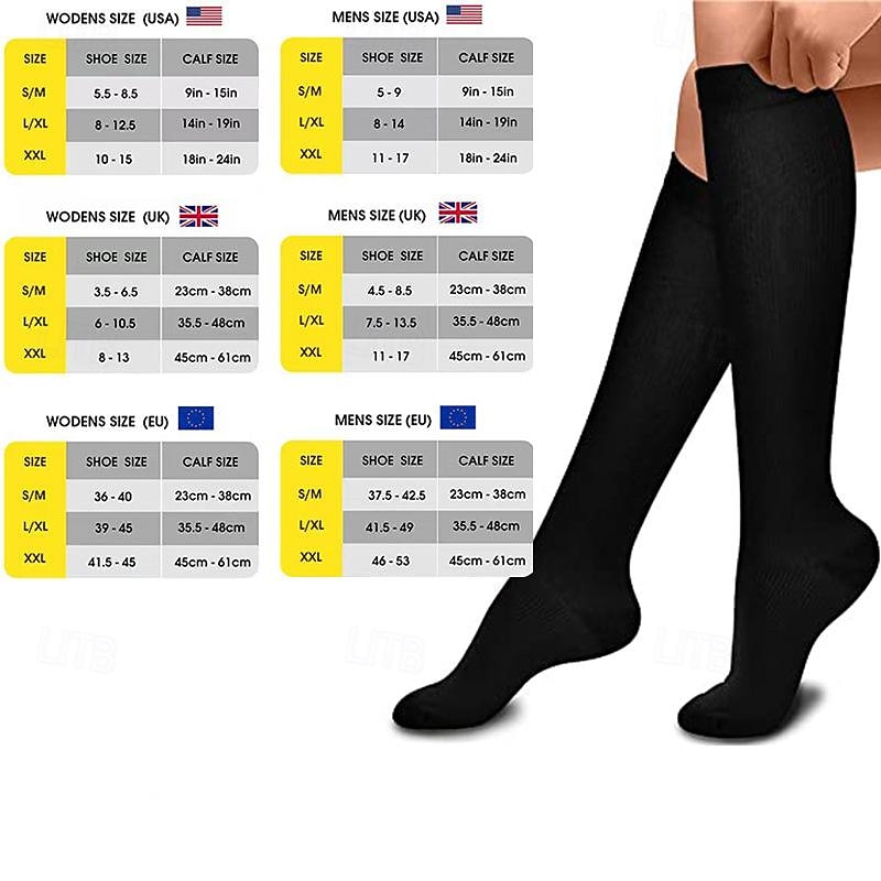 3 Pairs Compression Socks, 15-20mmHg Neuropathy Socks Bunion Socks Closed Toe Compression Stockings for Men Women，Suit for Running,Nurse,Travel,Cycling,Athletic2