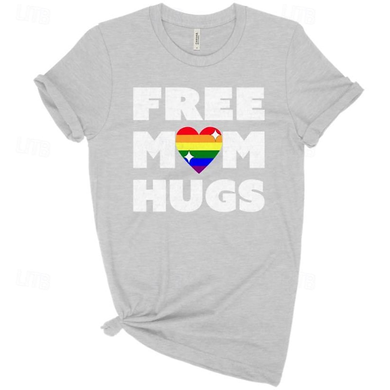 LGBT LGBTQ T-shirt Pride Shirts Rainbow Free Mom Hugs Lesbian Gay For Unisex Adults' Halloween Carnival Masquerade Hot Stamping Pride Parade Pride Month2