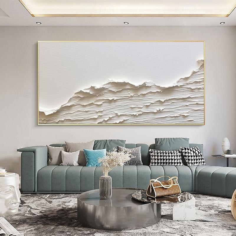 Oversized Seaswaves white Textured Painting handmade  Clouds Abstract Painting Extra Large Wall Art pattle knife wave painting seascape painting Hand-painted Acrylic Minimalist Paintings2