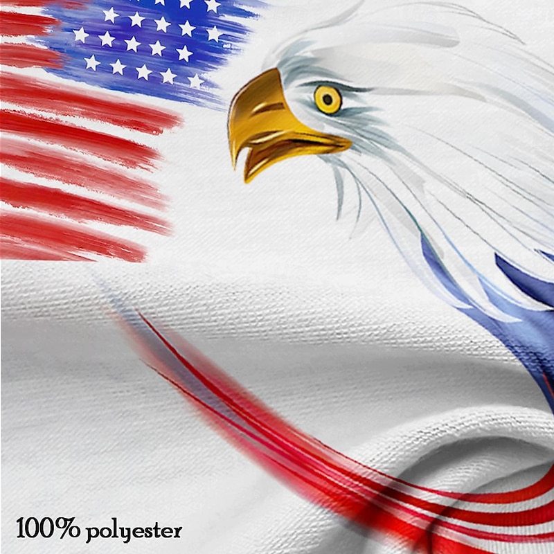 American Independence Day Men's American Flag Veterans Polo Shirts Golf Shirt Short Sleeve Polo Shirts Collared Shirts Casual Streetwear Vacation Wear Party Outfits 3D Print Buttons Spring & Summer3