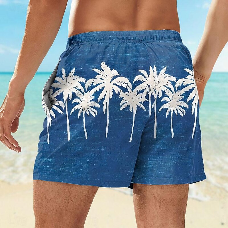 Men's Coconut Tree Swim Shorts Board Shorts Swimming Trunks Mid Waist Fashion Streetwear Designer Casual Daily Holiday Pocket Drawstring Elastic Waist Designer Clothing Apparel3