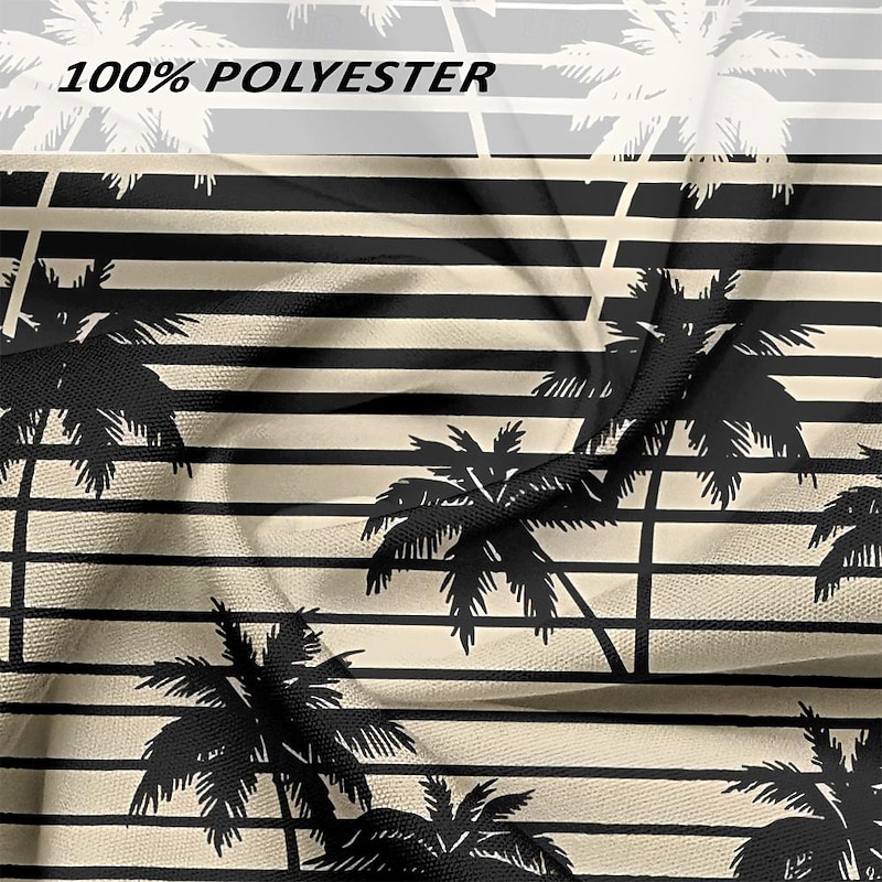 Men's Coconut Tree Palm Tree Tropical Plants Summer Hawaiian Shirt Aloha Shirt Short Sleeves Shirt Turndown Hawaiian Casual Resort Outdoor Vacation Street Black Blue S M L3