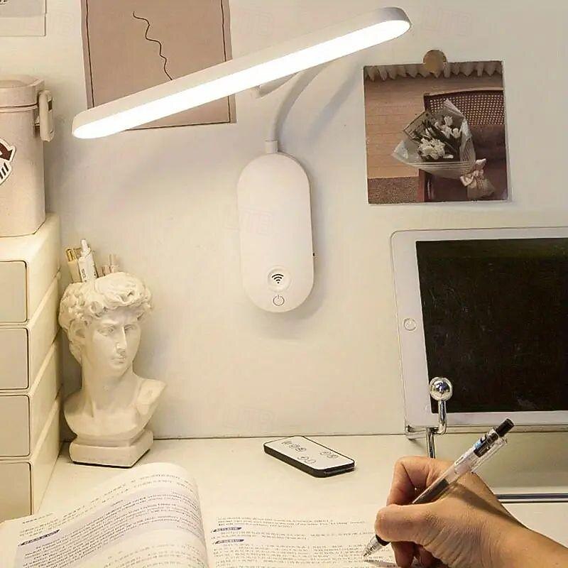 One Pack of LED Three-color Stepless Dimming, Eye-protecting Study Lamp, Rechargeable and Plug-in Dual-purpose, Student Dormitory Artifact, Office Reading Lamp, Bedroom Bedside Wall Lamp