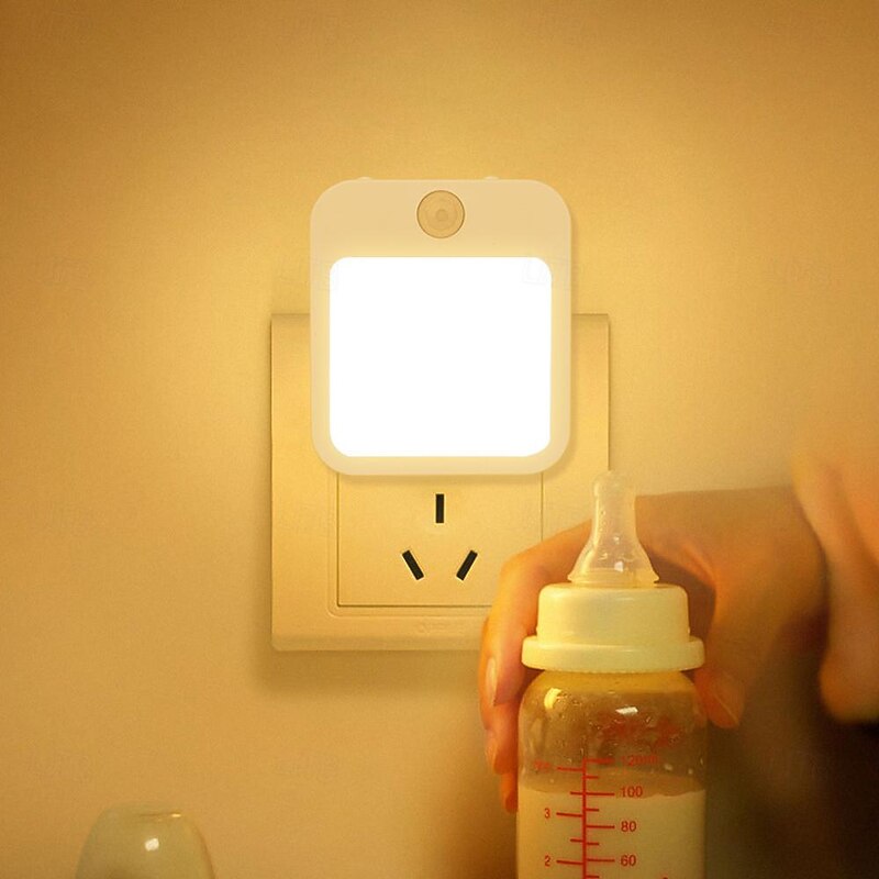 Motion Sensor Light LED Night Light Modes Switching Brightness Adjustable Just Plug In Outlet Light and Dark Sensor3