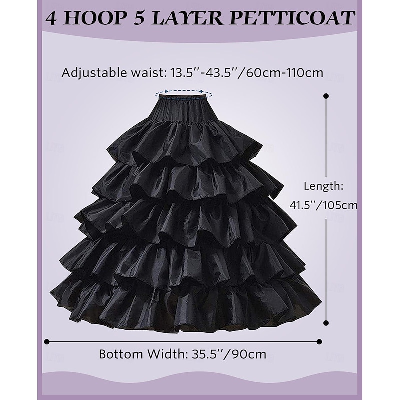 Petticoat Hoop Skirt Under Skirt Crinoline Slips for Ball Gown Princess Bride Bridal Rococo Victorian Renaissance Women's Performance Wedding Party Petticoat 7