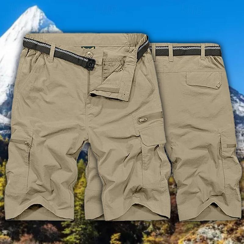 Men's Cargo Shorts Hiking Shorts Military Summer Outdoor Regular Fit Waterproof Quick Dry Breathable Shorts Zipper Pocket Black Army Green Hunting Climbing Camping / Hiking / Caving M L XL XXL XXXL