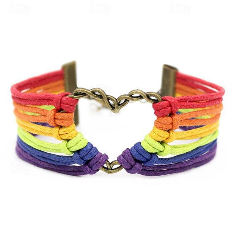Pride Month DIY Retro Metal Love Rainbow Weaving Jewelry Bracelet and Bracelet2