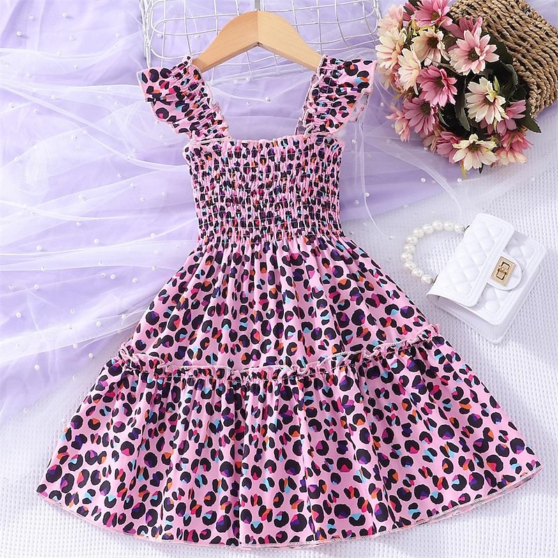 Girl Dress Soft Sleeveless Love Print Princess Dresses for Kids Summer Girls Clothes Children Birthday Party Ball Dress