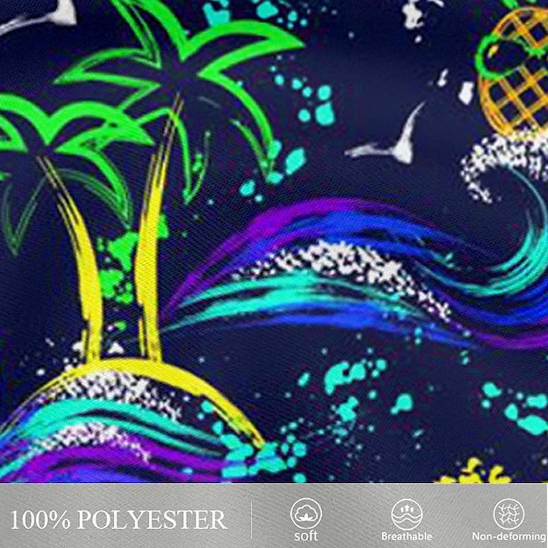 Men's Pineapple Coconut Tree Sun Swim Trunks Swim Shorts Board Shorts Mid Waist Fashion Streetwear Designer Casual Daily Holiday Pocket Drawstring Elastic Waist Designer Clothing Apparel4