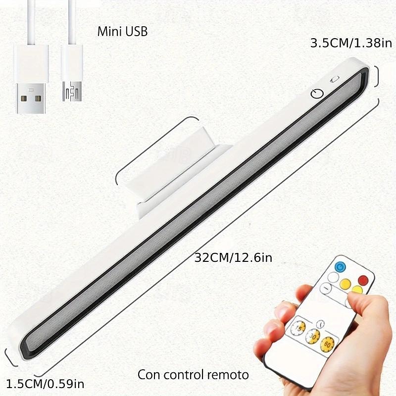 1pc Rechargeable LED Desk Lamp with Touch Control, LED Reading Light 2000mAh Battery Operated,Tri-color Touch Magnet, Detachable and Portable2
