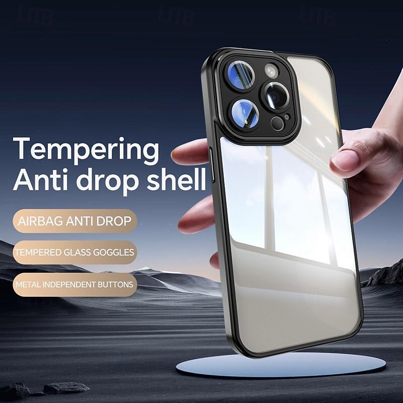 Phone Case For iPhone 17 Pro Max 17 Air 16 15 14 Pro Max Plus 13 12 Pro Max Back Cover Camera Lens Protector Shockproof Armor TPU3