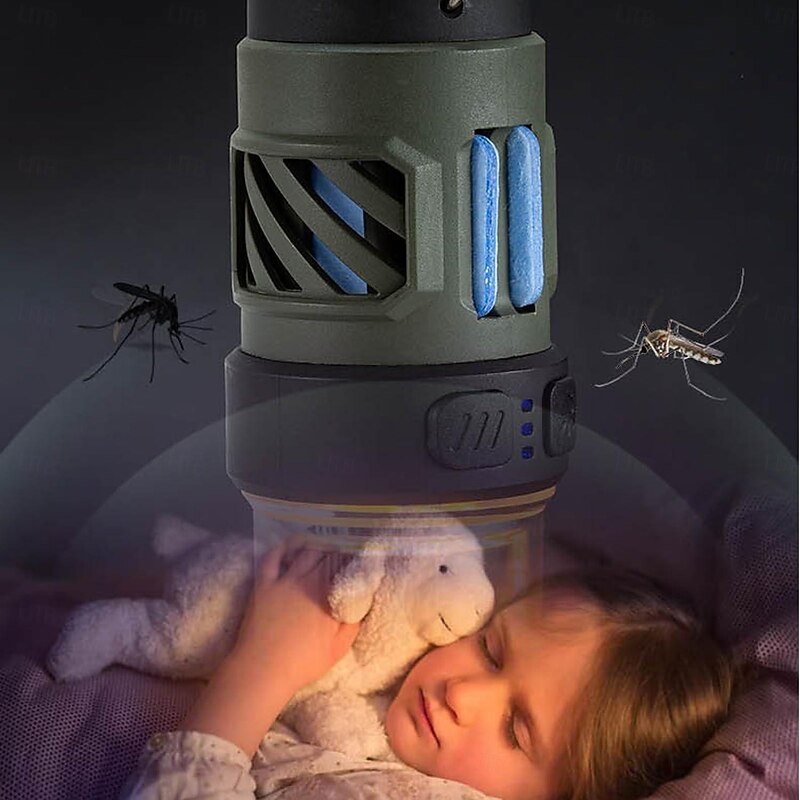 Mosquito Bug Zapper, Portable Mosquito Repeller with 4 in 1 Outdoor Camping Light Rechargeable Magnetic Mosquito Repellent Lamp Fishing Hiking Tools Tent Lantern 1pc3